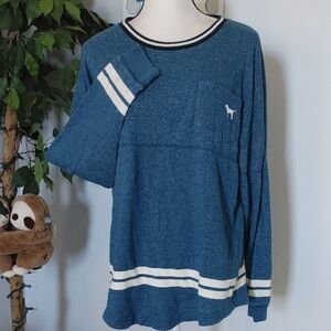 PINK Victoria's Secret Varsity Long Sleeve Top M